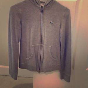 Lacoste women’s zippered pique sweatshirt hoodie